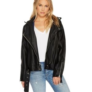 Free People Drapey Vegan Motorcycle Jacket.